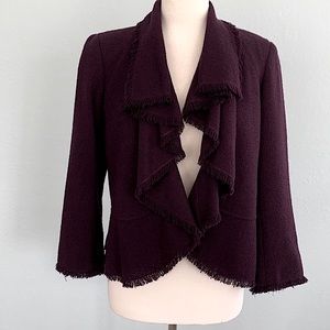 Lafayette 148 NY Purple Draped Ruffle Jacket
